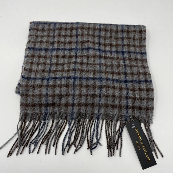 Stewart of Scotland Other - Stewart of Scotland Brown Check Merino Wool Scarf